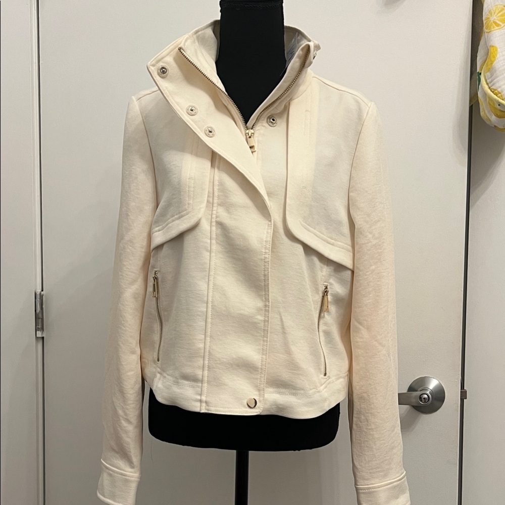 White House Black Market Cream Utility Jacket